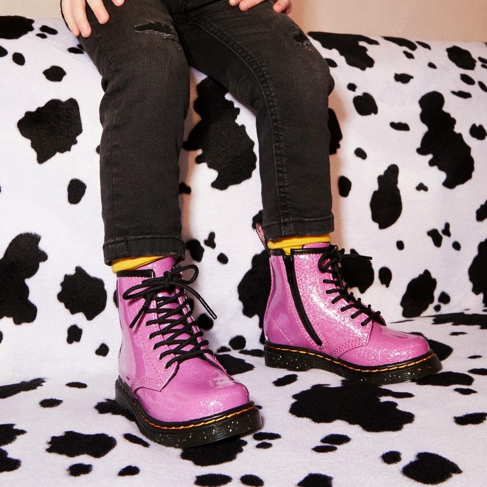 Toddler 1460 Glitter Lace Up Boots
